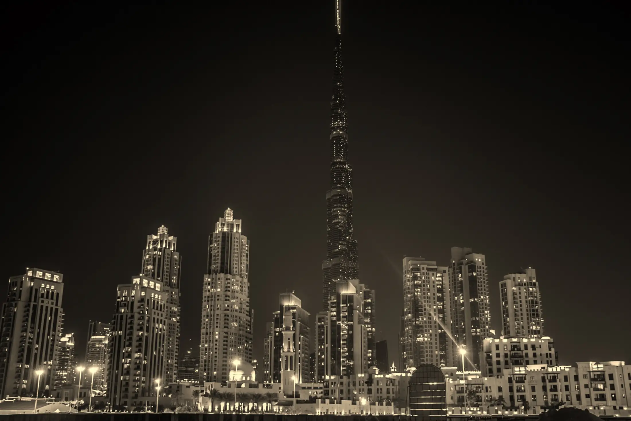 Downtown Dubai at night